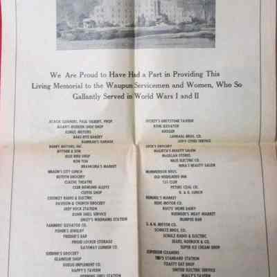 Sponsors listed -Waupun Memorial Hospital-1951 opening