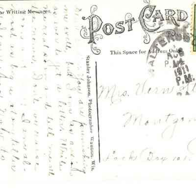 Handwritten message on photo postcard - Our Corn