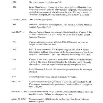 Waupun timeline pg. 10