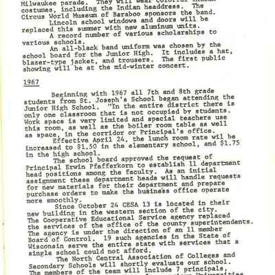 Page from book of History of Waupun Area Schools