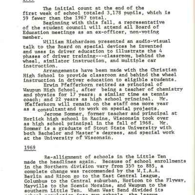 Page from book of History of Waupun Area Schools