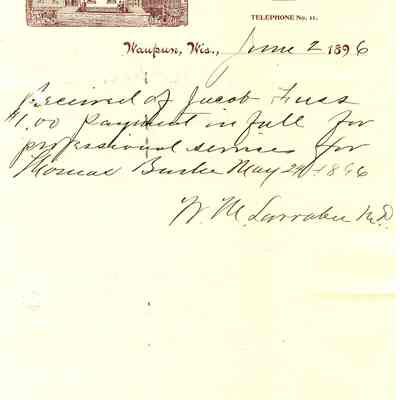 National Hotel Receipt