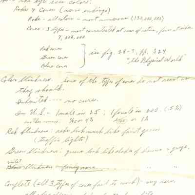 Handwritten Directions Enclosed with the Glass Slides used with the Projector