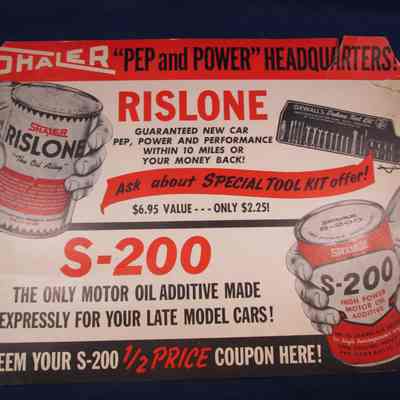 Advertisement, Shaler, Rislone, S-200 Motor Oil Additive
