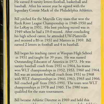Waupun Athletic Hall Of Fame.