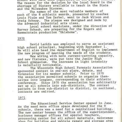 Page from book of History of Waupun Area Schools