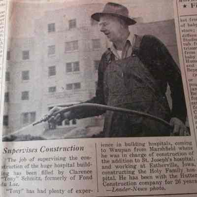 Clarence "Tony" Schmitz, supervisor of construction