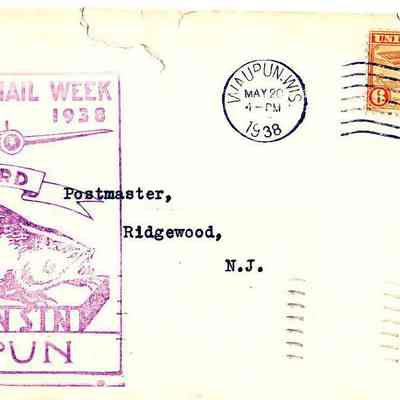 Envelope, Waupun National Air Week, 1938