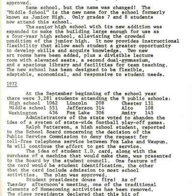 Page from book of History of Waupun Area Schools