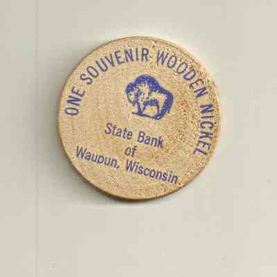 Wooden Nickel, 125th Anniversary Jubilee, 1964, State Bank