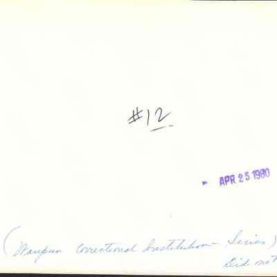 Back of photo of inmates making license plates-Waupun