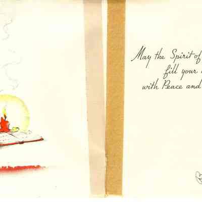 Inside of 1944 Christmas card from Bernard