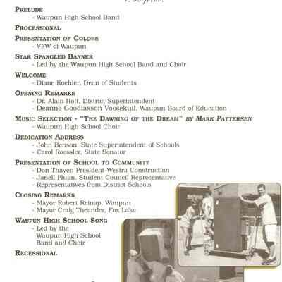 Inside front cover, Program