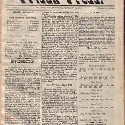 (1886) prison press / Waupun prison