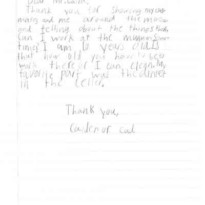 Thank you letter from Caiden 0r Caid