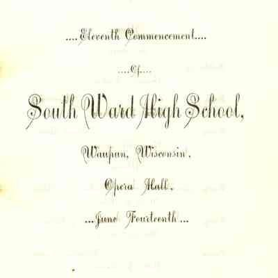 11th Commencement of SW High School, 1894.