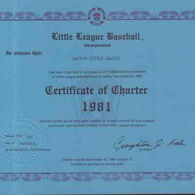 Charter, 1981 Little League