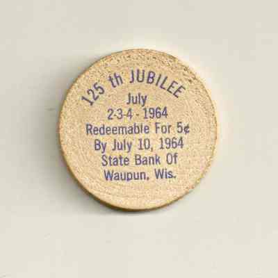 Flip side of wooden nickel