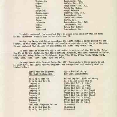 History of the 135th.