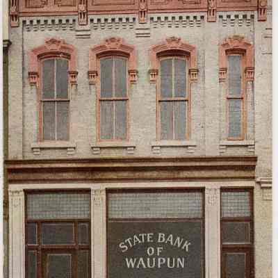 Postcard, State Bank of Waupun
