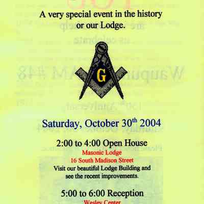 Invitation to Masonic Lodge 15