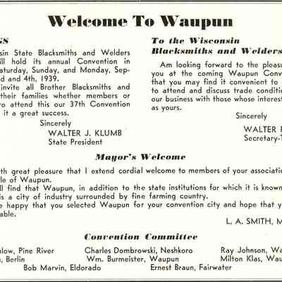 1939 - State Convention for Blacksmiths and Welders