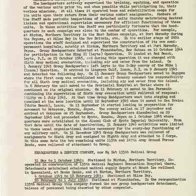 History of the 135th.