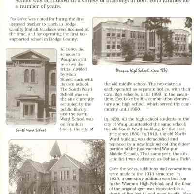 Brief history of Waupun school district