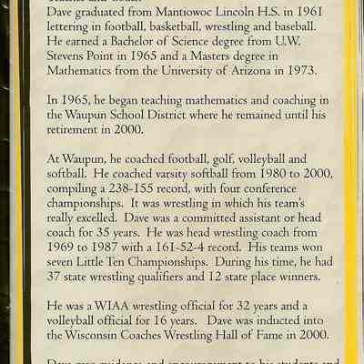 Waupun Athletic Hall Of Fame.
