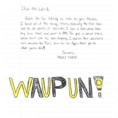 Thank you letter from Macey Moede