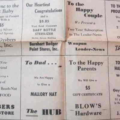 Businesses to give gifts to First Baby at Hospital-1951