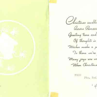 Inside Christmas card from Pfc. Emil Hopp