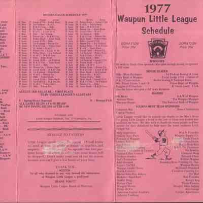 Program, 1977 Little League
