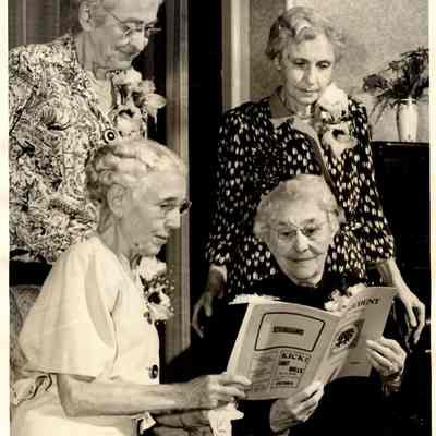 Photograph, Southy Ward, Last reunion of Class of 1888, Edith Marsh, Fannie Cole Miller, Augusta Schnasse, Marion Heath