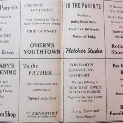 Businesses to give gifts to first baby at Hospital-1951