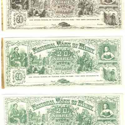 3 National Bank of Merit from 1860's