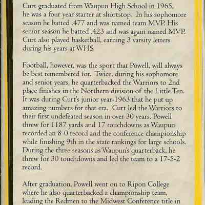 Waupun Athletic Hall Of Fame.