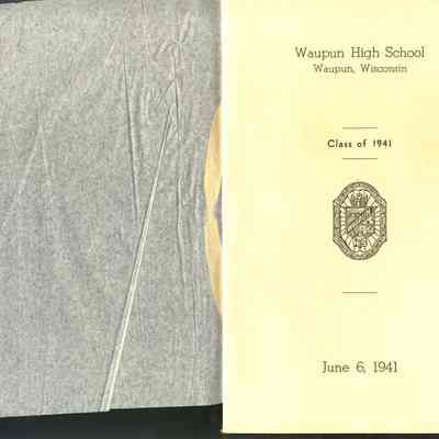 Inside case of 1941 Waupun HS Diploma
