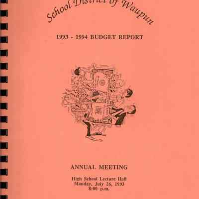 Booklet, School District of Waupun, 1993-1994 Budget Report