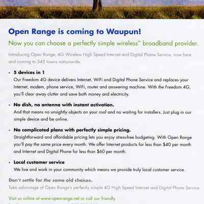 Open Range Phone Service Coming