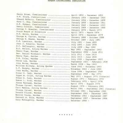 Page with Commissioners & Wardens list