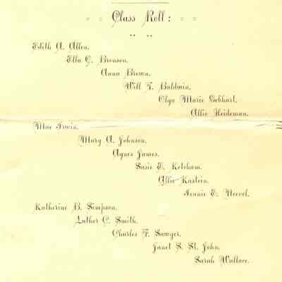 Class Roll of 1895, and Motto.