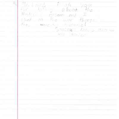 Thank you letter from Nicole Roccker