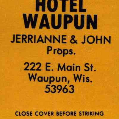 Matchbook, Hotel Waupun