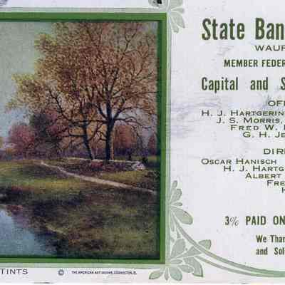 Advertising Blotter, State Bank of Waupun