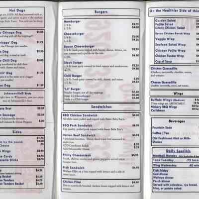 Menu: Vinny's "A Taste of the