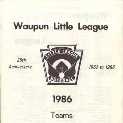 Program, 1986 Little League