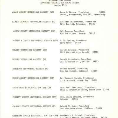 Wisconsin Council  Roster List     P. 9