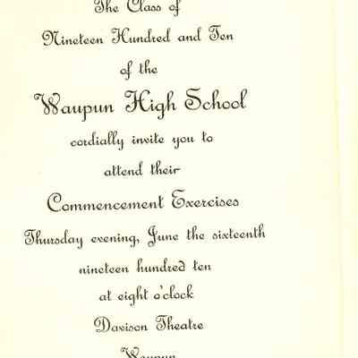 Commencement Exercises of Class of 1910.