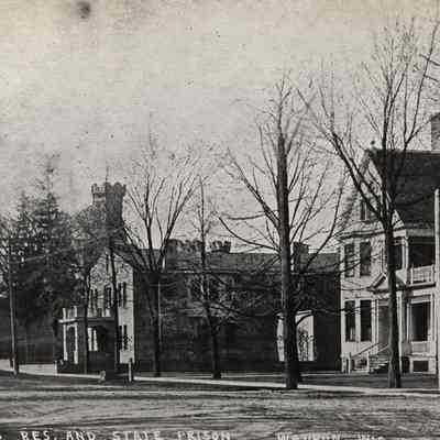 Postcard, Corrections, Wisconsin State Prison, Wardens Residence and State Prison